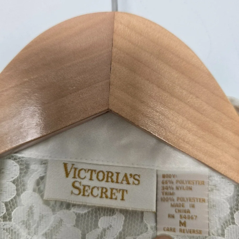 VTG 90s Y2K Victoria's Secret 2 piece set Boudoir Bridal Size M Romantic Lace